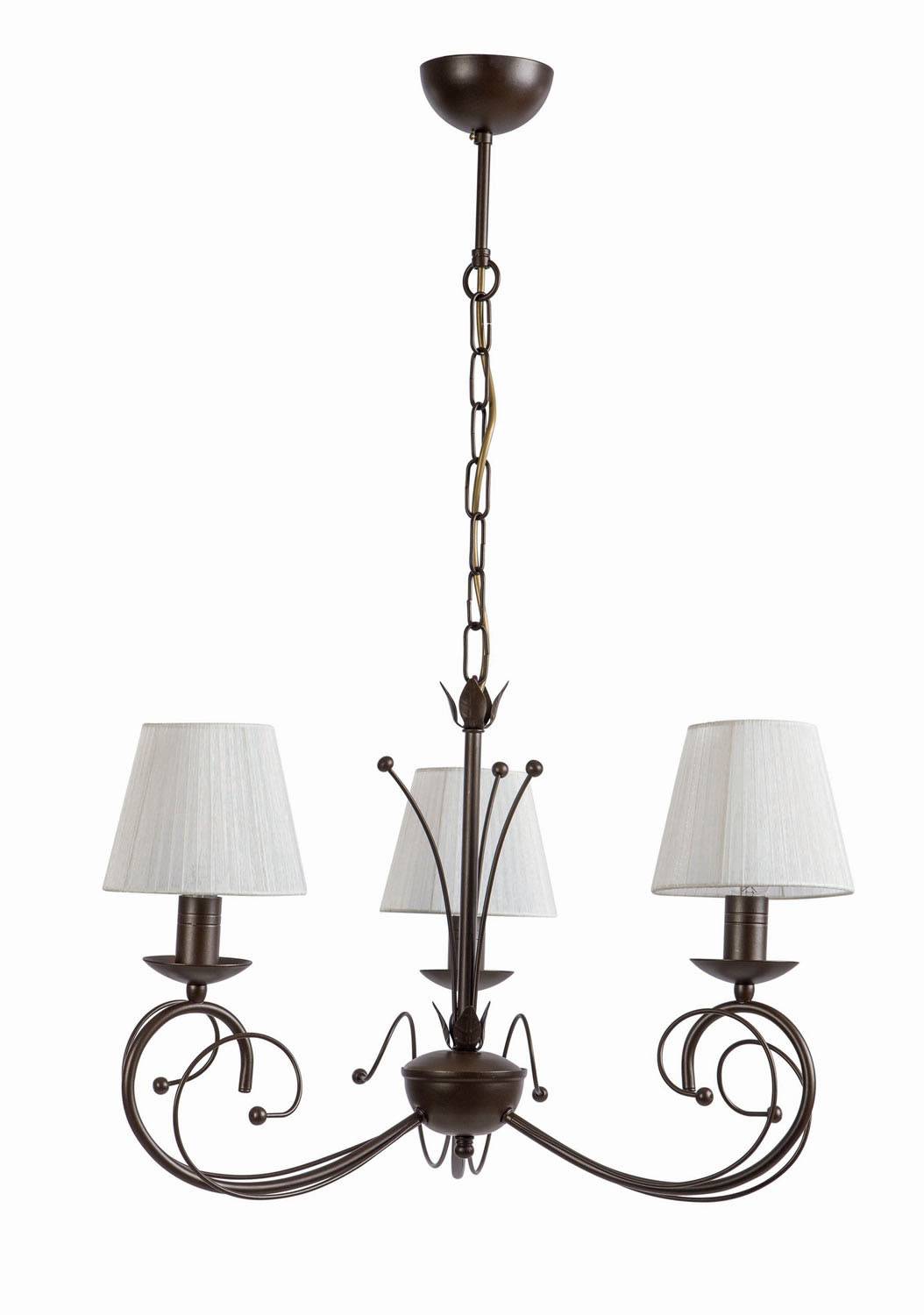 Φωτιστικό Πολύφωτο 3φ Μέταλλο καφέ με αμπαζούρ Ε14