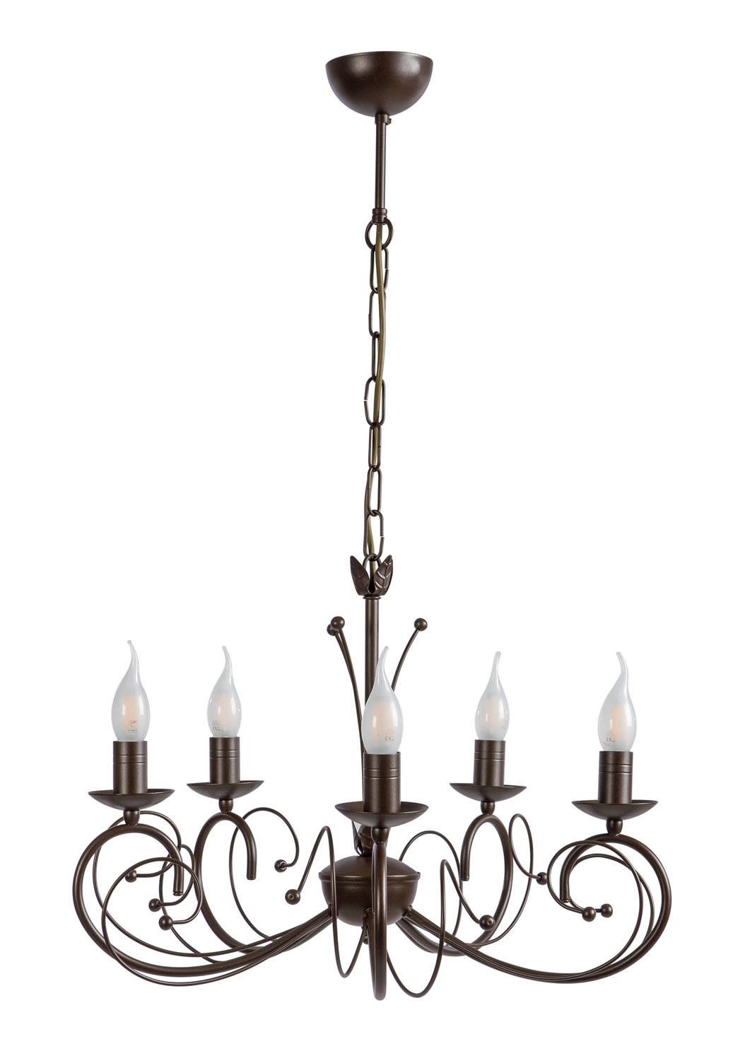 Φωτιστικό Πολύφωτο 5φ Μέταλλο καφέ Ε14