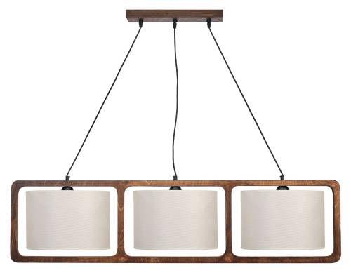 Φωτιστικό Πολύφωτο 3φ Ξύλο/Αμπαζούρ μπεζ Ε27