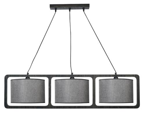 Φωτιστικό Πολύφωτο 3φ Ξύλο/Αμπαζούρ γκρι Ε27