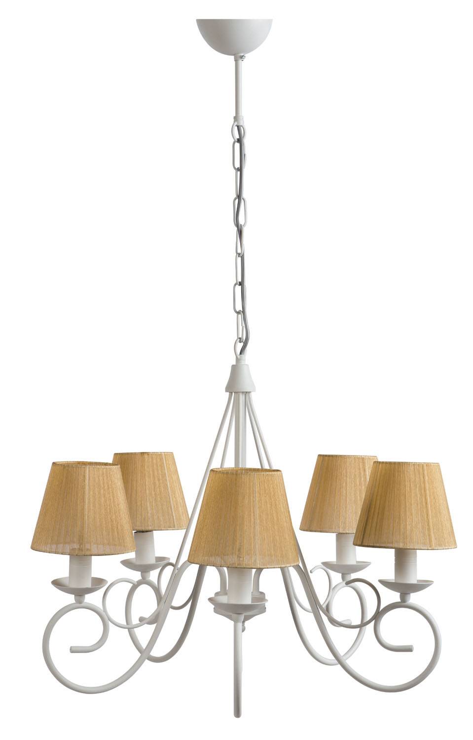 Φωτιστικό Πολύφωτο 5φ Μέταλλο λευκό με αμπαζούρ Ε14