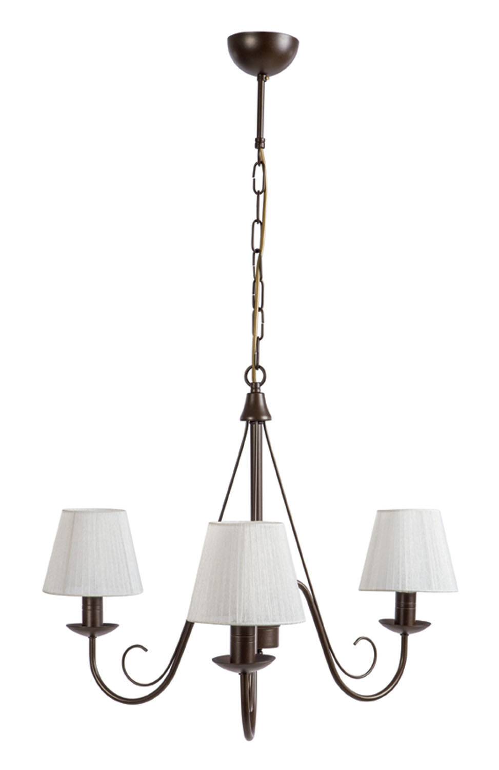 Φωτιστικό Πολύφωτο 3φ Μέταλλο καφέ με αμπαζούρ Ε14