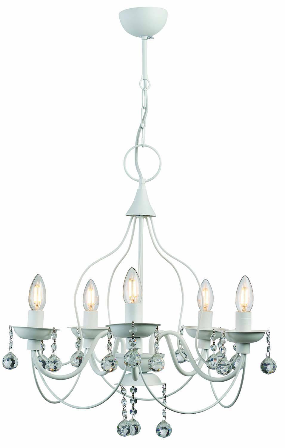 Φωτιστικό Πολύφωτο 5φ Μέταλλο λευκό Ε14