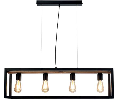 Φωτιστικό Πολύφωτο 4φ Μέταλλο μαύρο/Ξύλο Ε27