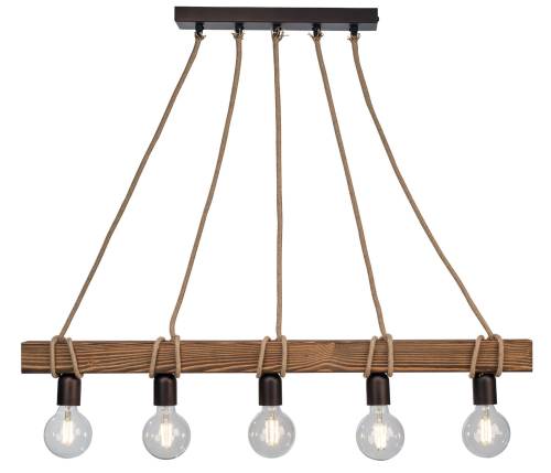 Φωτιστικό Πολύφωτο 5φ Ξύλο/Σχοινί Ε27