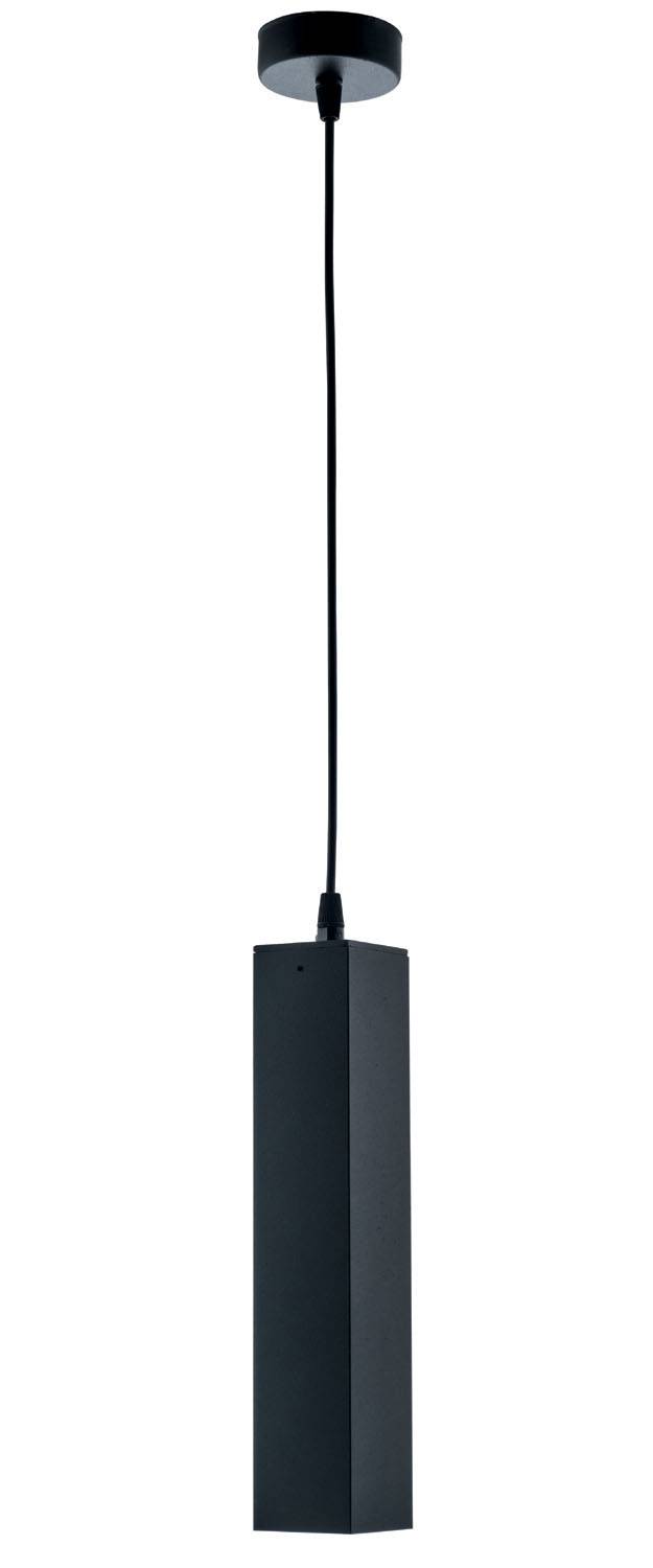 Φωτιστικό μονόφωτο αλουμίνιο τετράγωνο μαύρο GU10 Φ6