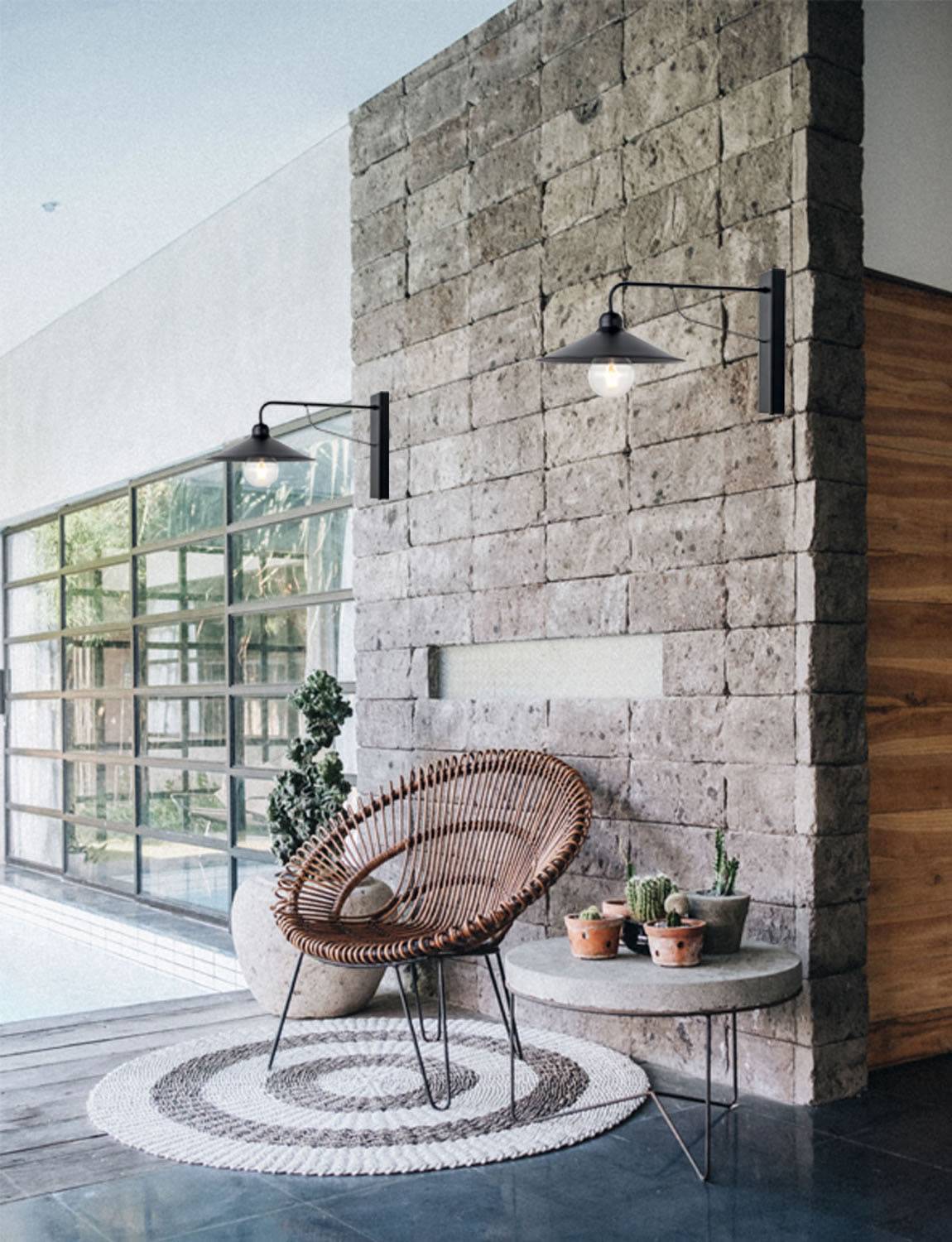 Απλίκα μεταλλική μαύρη Ε27