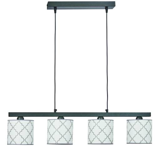 Φωτιστικό Πολύφωτο 4φ Μέταλλο/Αμπαζούρ λευκό Ε27