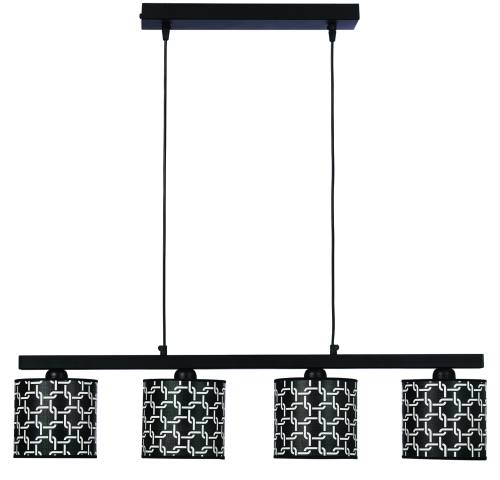 Φωτιστικό Πολύφωτο 4φ Μέταλλο/Αμπαζούρ μαύρο Ε27