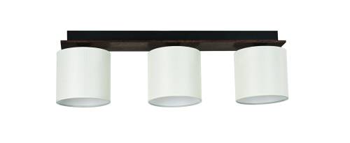 Φωτιστικό Οροφής 3φ Ξύλο/Αμπαζούρ μπεζ Ε27