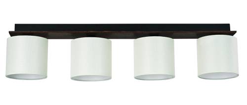 Φωτιστικό Οροφής 4φ Ξύλο/Αμπαζούρ μπεζ Ε27