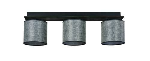 Φωτιστικό Οροφής 3φ Ξύλο/Αμπαζούρ γκρι Ε27