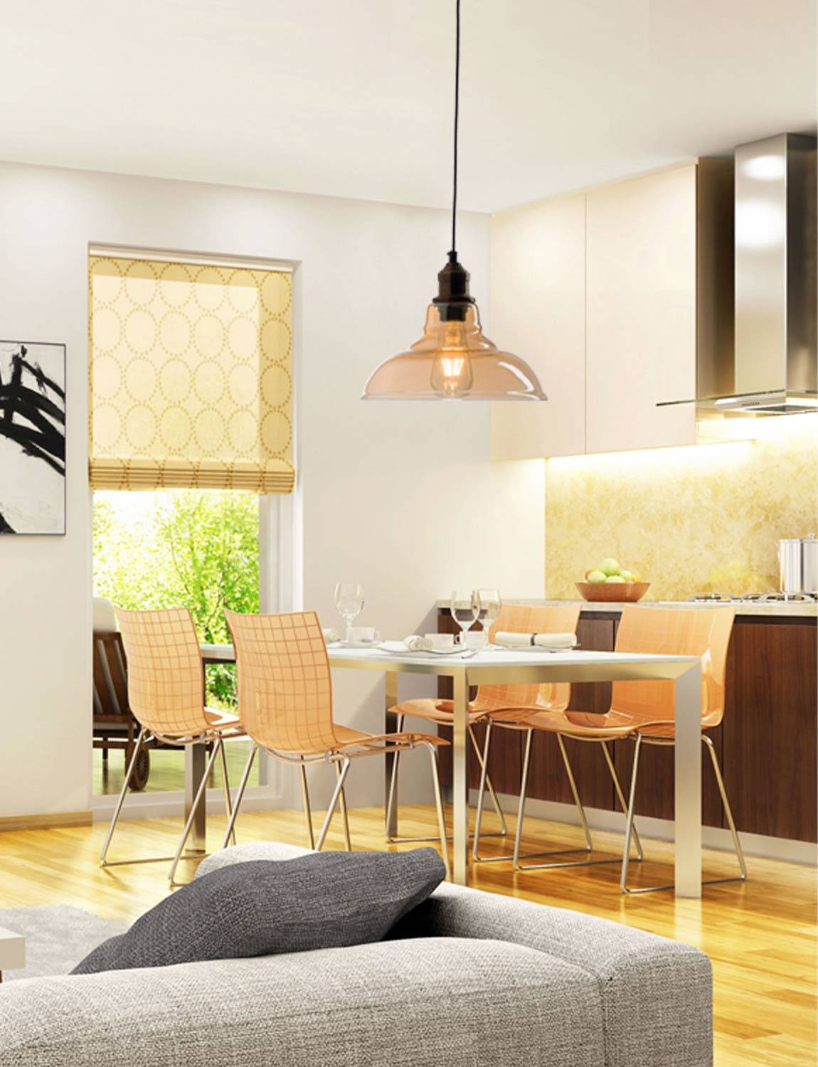 Φωτιστικό μονόφωτο γυαλί μελί E27 Φ28