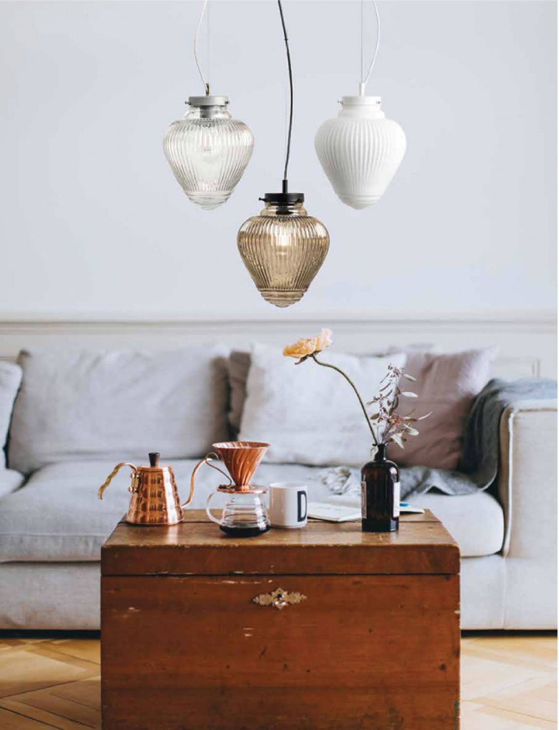 Φωτιστικό μονόφωτο γυαλί φιμέ Ε27 Φ25