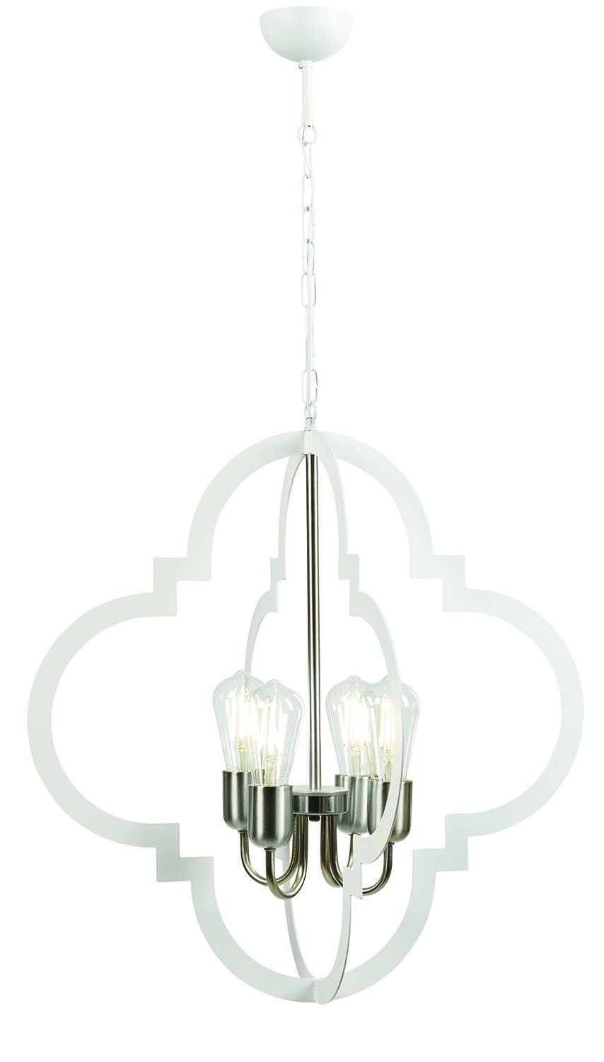 Φωτιστικό Πολύφωτο 4φ μέταλλο λευκό/νίκελ Ε27