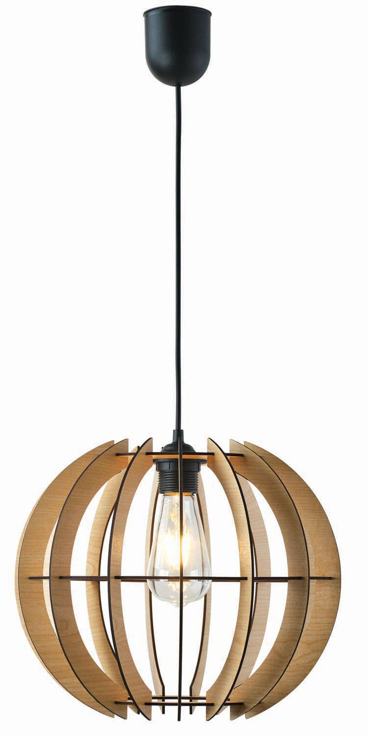 Φωτιστικό μονόφωτο ξύλο natural Ε27 Φ32