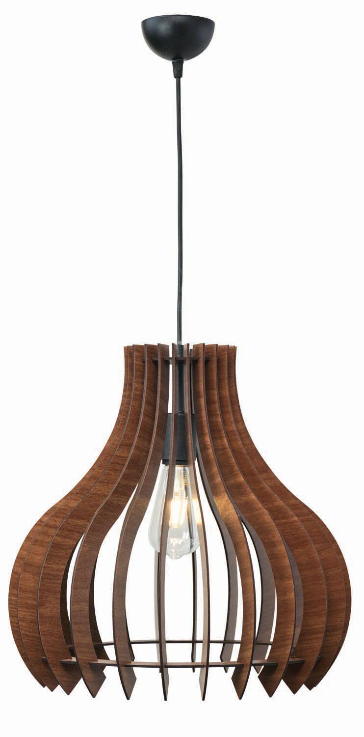 Φωτιστικό μονόφωτο ξύλο καφέ Ε27 Φ42