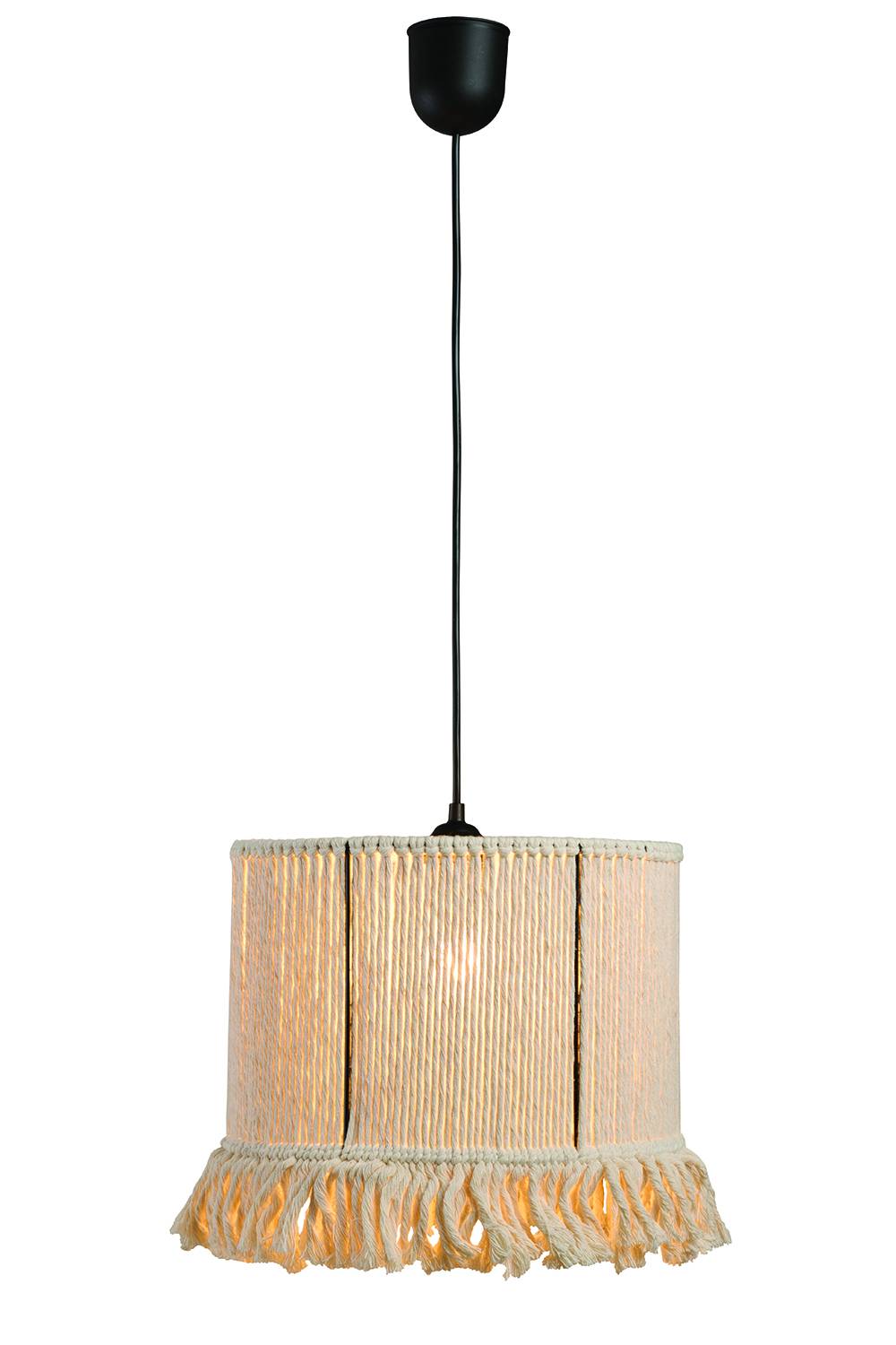 Φωτιστικό μονόφωτο BOHO  σχοινί εκρού Ε27 Φ35