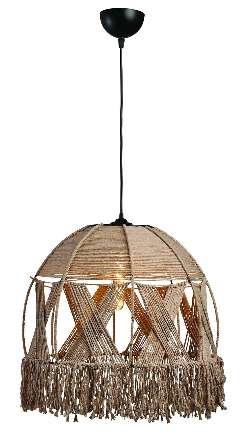 Φωτιστικό μονόφωτο  σχοινί natural Ε27 Φ60