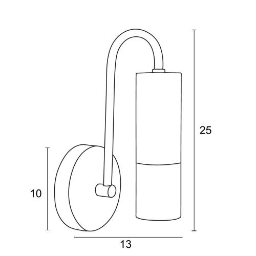 Απλίκα 1φ αλουμίνιο/plexi Φ5 G9