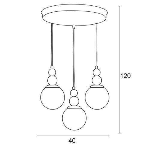 Φωτιστικό Πολύφωτο 3φ Μέταλλο/Γυαλί Ε27