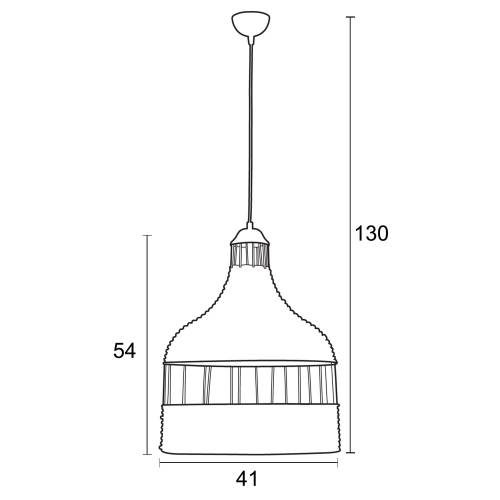 Φωτιστικό μονόφωτο μέταλλο/ρατάν Ε27 Φ41