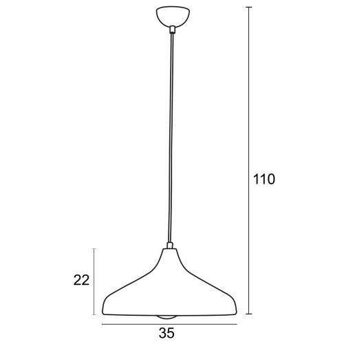 Φωτιστικό μονόφωτο μέταλλο σε μαύρο χρώμα  Ε27 Φ35