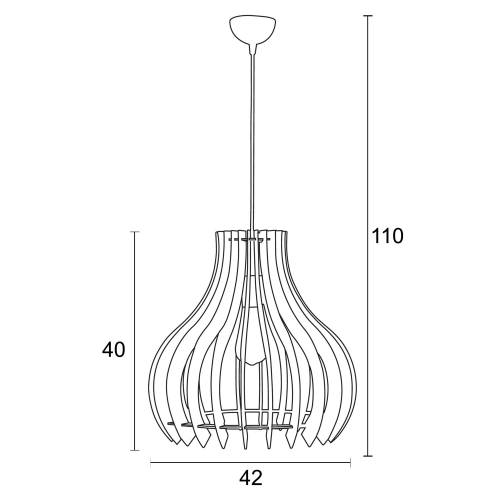 Φωτιστικό μονόφωτο ξύλο natural Ε27 Φ42