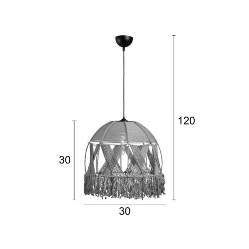 Φωτιστικό μονόφωτο  σχοινί natural Ε27 Φ30