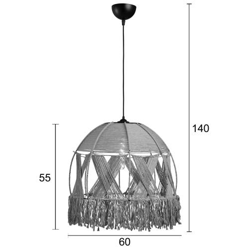 Φωτιστικό μονόφωτο  σχοινί natural Ε27 Φ60