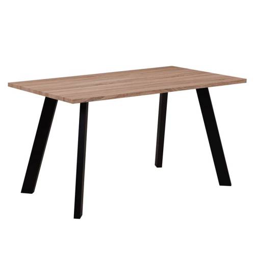 BAXTER Τραπέζι Κουζίνας Τραπεζαρίας, Μέταλλο Βαφή Μαύρο, Sonoma Ε-00017470 ΕΜ817