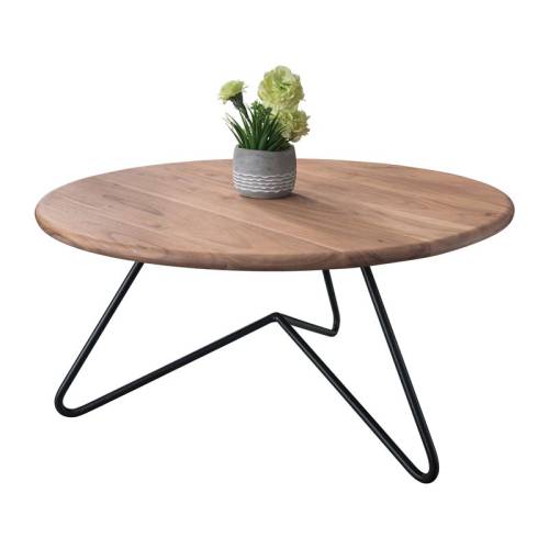 BORAL Τραπεζάκι Σαλονιού Καθιστικού, Μέταλλο Βαφή Μαύρο, Ξύλο Ακακία Φυσικό Ε-00021236 ΕΑ7074