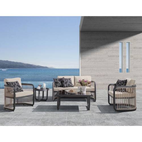 CITY Living Set Σαλόνι Καθιστικό Κήπου - Βεράντας Alu Ανθρακί - Μπεζ Ε-00020351 Ε6731