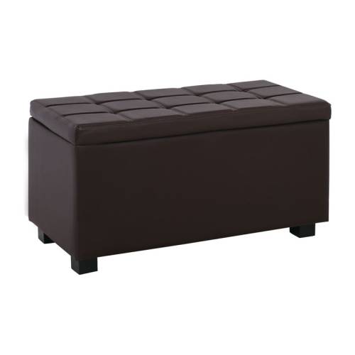 DENISE Σκαμπο με Αποθηκευτικό Χώρο - Ταμπουρέ, PU Σκούρο Καφέ Ε-00014445 Ε7048,2