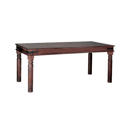 OSTIA Τραπέζι Τραπεζαρίας Κουζίνας, Ξύλο Sheesham Καρυδί Ε-00007704 ΕΣ243