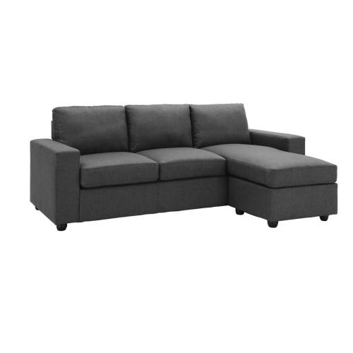 PORTLAND-W Καναπές Σαλονιού - Καθιστικού, Γωνία Αναστρέψιμος Ύφασμα Σκούρο Γκρι Ε-00013593 Ε9585,1