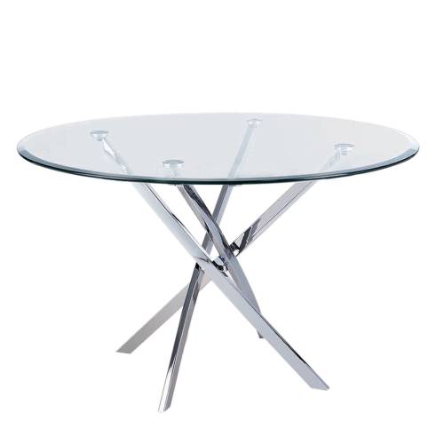 POSTO Τραπέζι Τραπεζαρίας Κουζίνας Χρώμιο, Γυαλί 10mm Ε-00015748 ΕΜ926