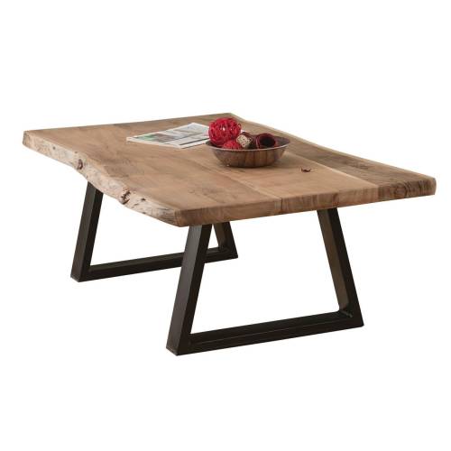 LIZARD Τραπεζάκι Σαλονιού Καθιστικού, Μέταλλο Βαφή Μαύρο, Ξύλο Ακακία Φυσικό Ε-00017560 ΕΑ7101