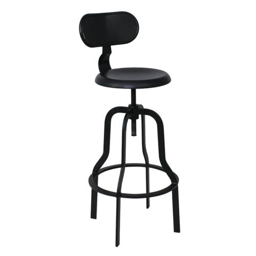 BRUNO Σκαμπό BAR με Πλάτη, Μέταλλο Βαφή Μαύρο, Ύψος Ρυθμιζόμενο, Περιστρεφόμενο Ε-00019378 Ε5138,1
