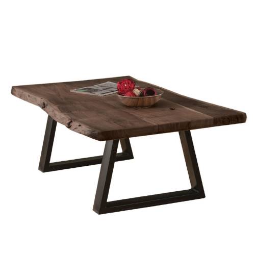 LIZARD Τραπεζάκι Σαλονιού Καθιστικού, Μέταλλο Βαφή Μαύρο, Ξύλο Ακακία Καρυδί Ε-00019715 ΕΑ7101,1