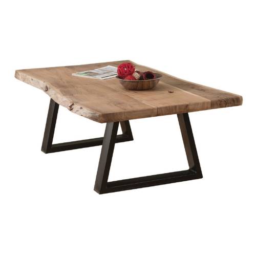 LIZARD Slim Τραπεζάκι Σαλονιού Καθιστικού, Μέταλλο Βαφή Μαύρο, Ξύλο Ακακία Φυσικό Ε-00019731 ΕΑ7101,S