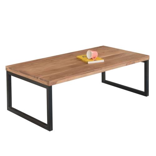 TAMPA Τραπεζάκι Σαλονιού Καθιστικού, Μέταλλο Βαφή Μαύρο, Ξύλο Ακακία Φυσικό Ε-00019753 ΕΑ7049