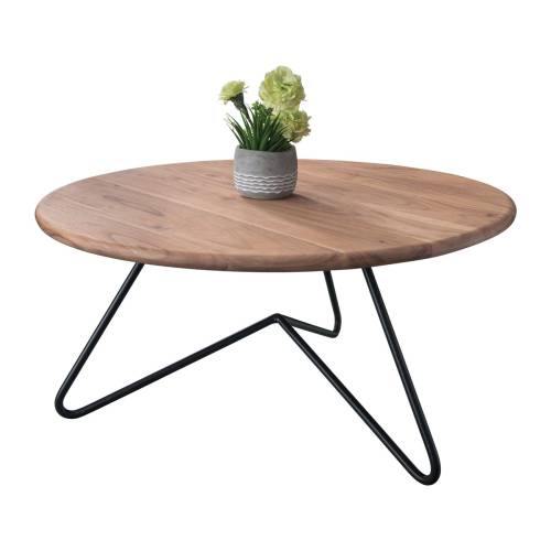 BORAL Τραπεζάκι Σαλονιού Καθιστικού, Μέταλλο Βαφή Μαύρο, Ξύλο Ακακία Φυσικό Ε-00021236 ΕΑ7074