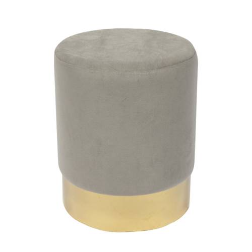 SOL Σκαμπό Βοηθητικό, Χρώμιο Χρυσό, Ύφασμα Velure Απόχρωση Γκρι Ε-00021603 Ε7030,4