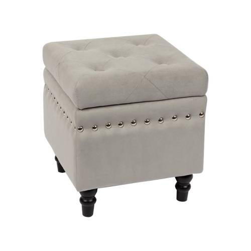 LOKO Σκαμπό Αποθηκευτικό Βοηθητικό, Ύφασμα Velure Απόχρωση Γκρι Ε-00021622 Ε7036,2