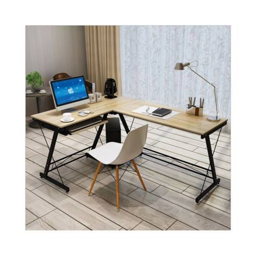 ΓΡΑΦΕΙΟ Αριστερή Γωνία Μέταλλο Βαφή Μαύρο, Επιφάνεια Απόχρωση Maple Ε-00021930 ΕΟ408,2