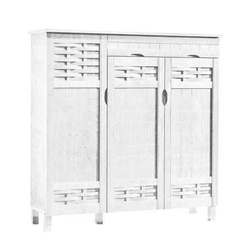 Παπουτσοθήκη - Ντουλάπι 3 Πόρτες με 1 Συρτάρι Απόχρωση Άσπρο Ε-00023461 Ε8377,3