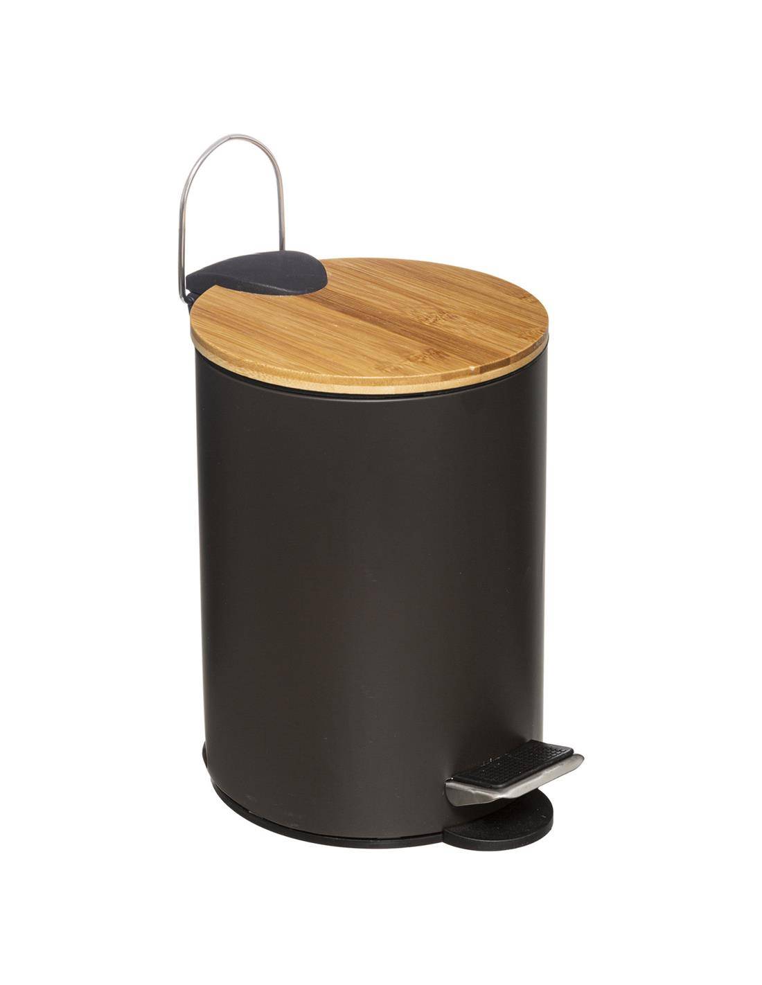 Κάδος απορ.ανθρακί με καπάκι ξύλινο 3lt