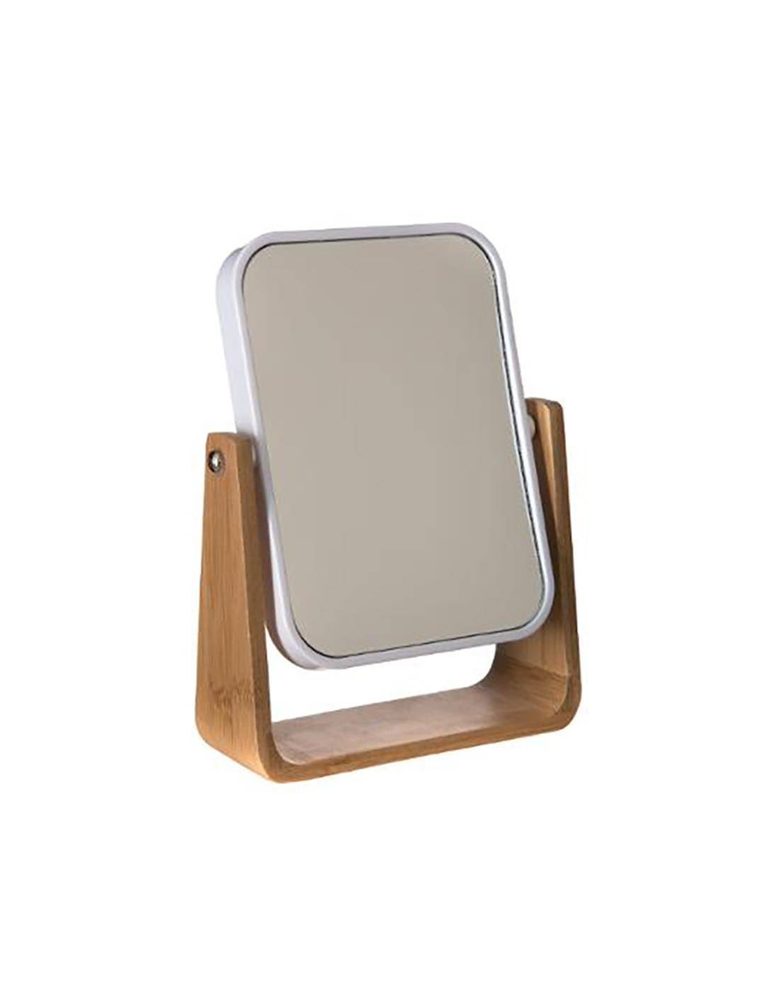 Καθρέπτης σε βάση bamboo λευκός 16Χ6Χ22