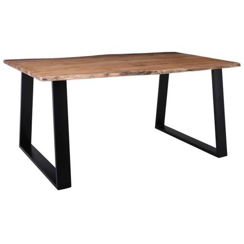 LIZARD-W Slim Τραπέζι Τραπεζαρίας, Μέταλλο Βαφή Μαύρο, Ξύλο Ακακία Φυσικό Ε-00024077 ΕΑ7097,SW